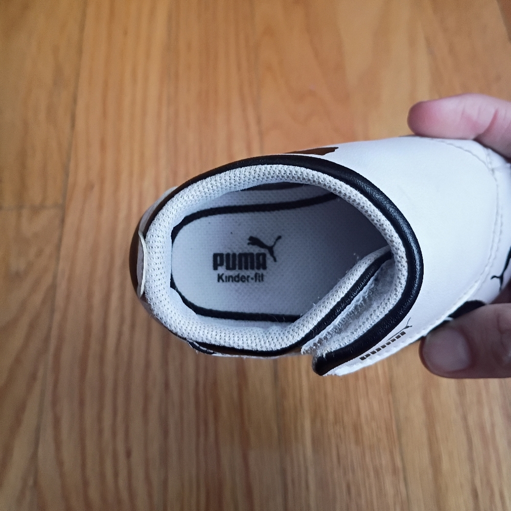 PUMA Kinder-fit Motorsport Baby Sneakers White Black Comfort Hook & Loop US 4 - Picture 5 of 9
